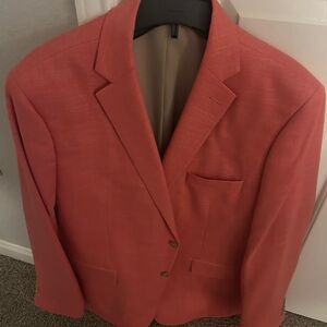 Men’s blazer- only worn once (salmon pink), slim fit 46R